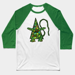 Green Christmas cat for Holidays Baseball T-Shirt